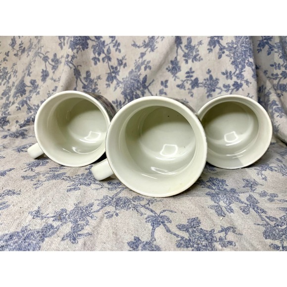 Set of 3 Vintage Handpainted Japanese Cherry Blossom Porcelain Mugs - Picture 9 of 10